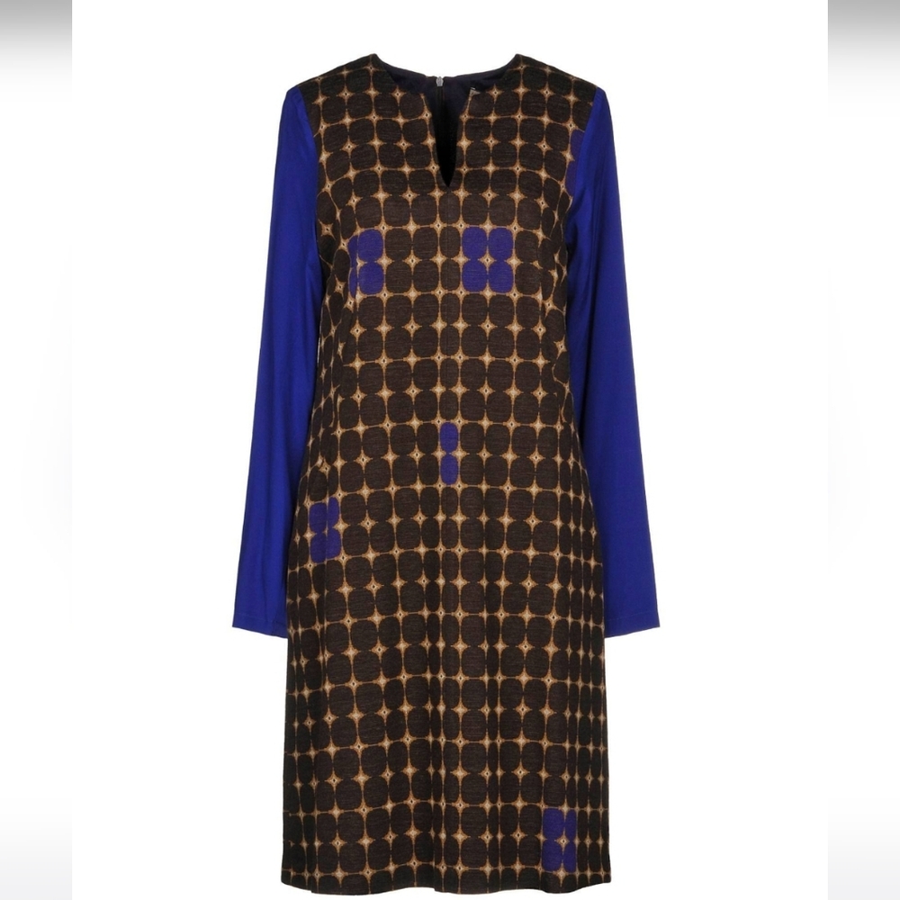 Maliparmi Purple and Brown Long Sleeve Dress